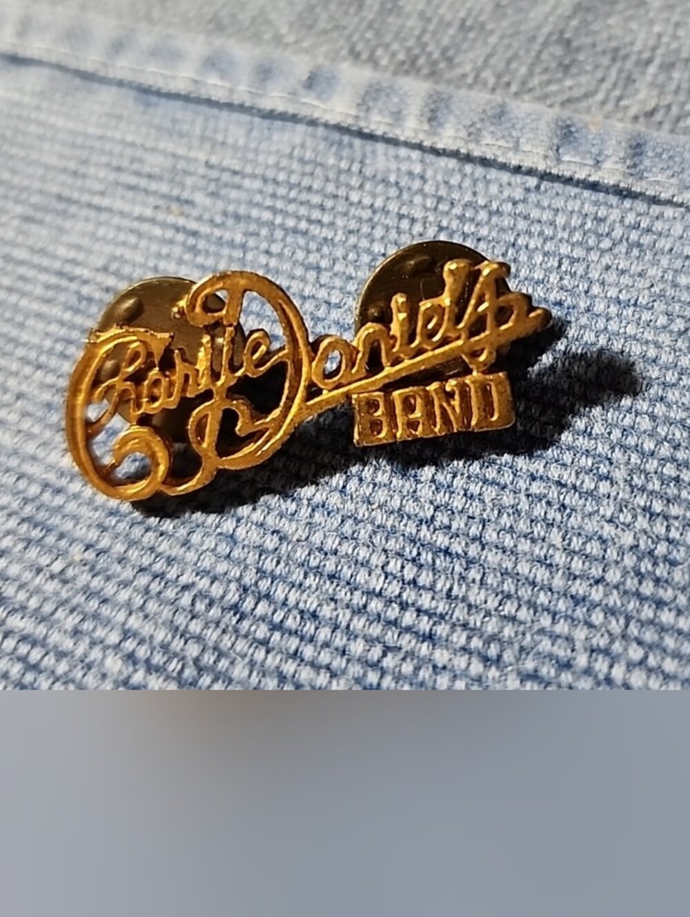 Vintage Gold-tone 'Charlie Daniels Band' Logo Hat Pin -